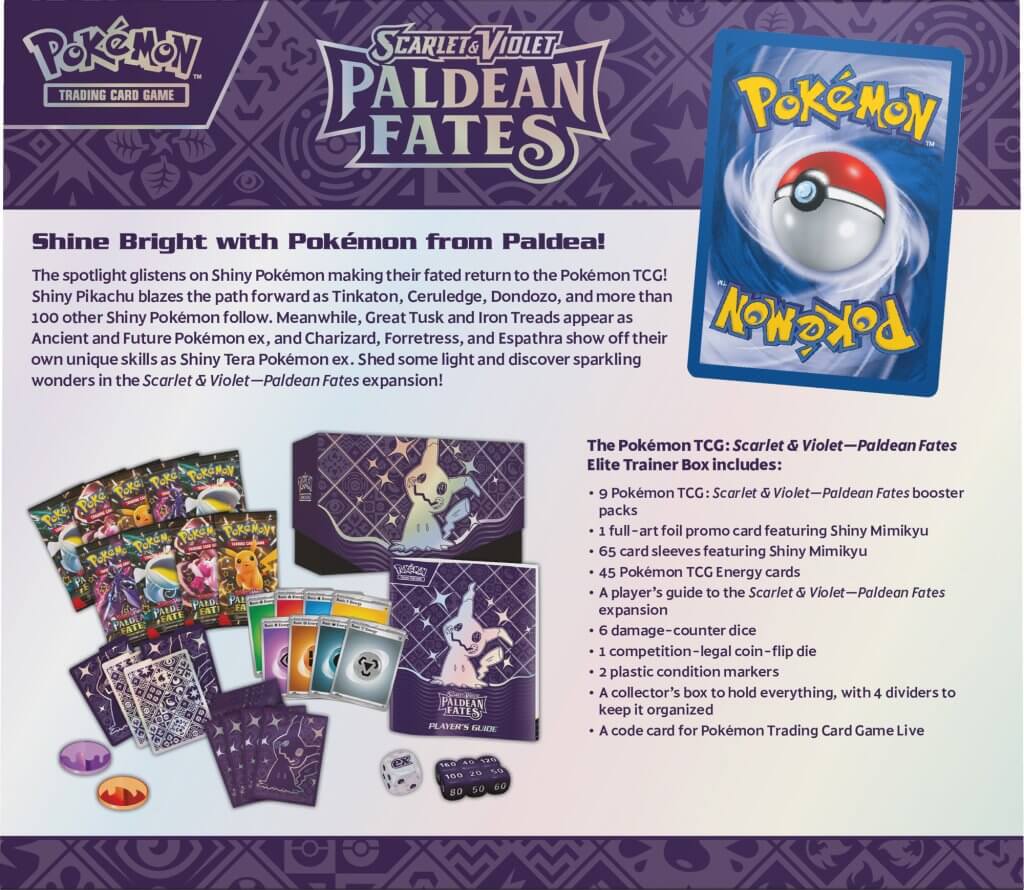 *Pre-Order* - POKÉMON TCG - Scarlet & Violet - Paldean Fates - Elite Trainer Box
